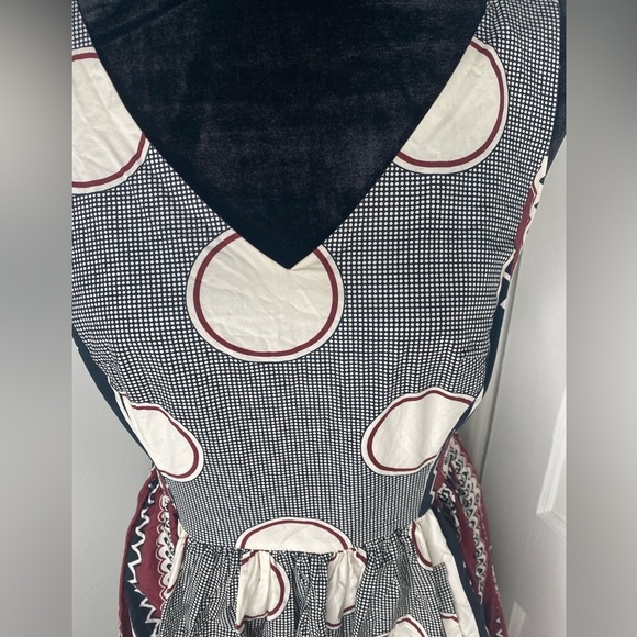 MAEVE ANTHOLOGY White and Burgundy A-line Cut Out Midi Dress - Picture 2 of 10